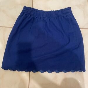 J.Crew Blue Linen Cotton Scalloped Hem Skirt Size 6